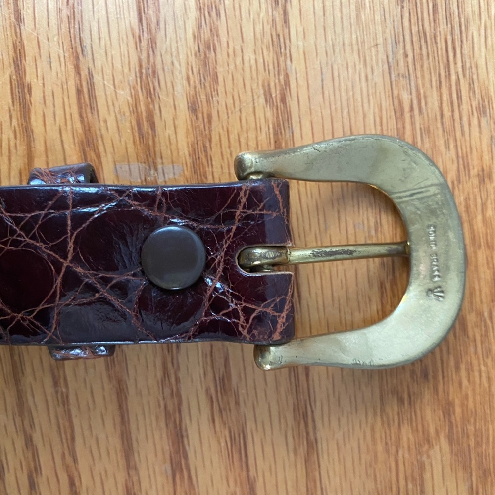 Unbranded Brown 100% Alligator Made in USA Horseshoe Buckle 1” Belt 30 ❗️ - Picture 7 of 8